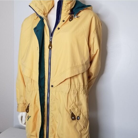 Obermeyer Parka Jacket Womens 8 Thermolite Detachable Hood Storm Flaps Yellow - Picture 8 of 15